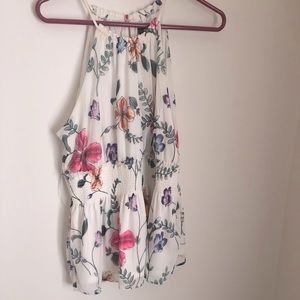 Express white floral tank